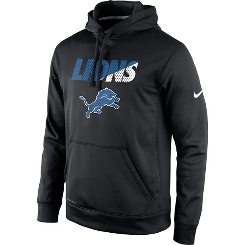 NFL Men's Detroit Lions Nike Black Kick Off Staff Performance Pullover Hoodie